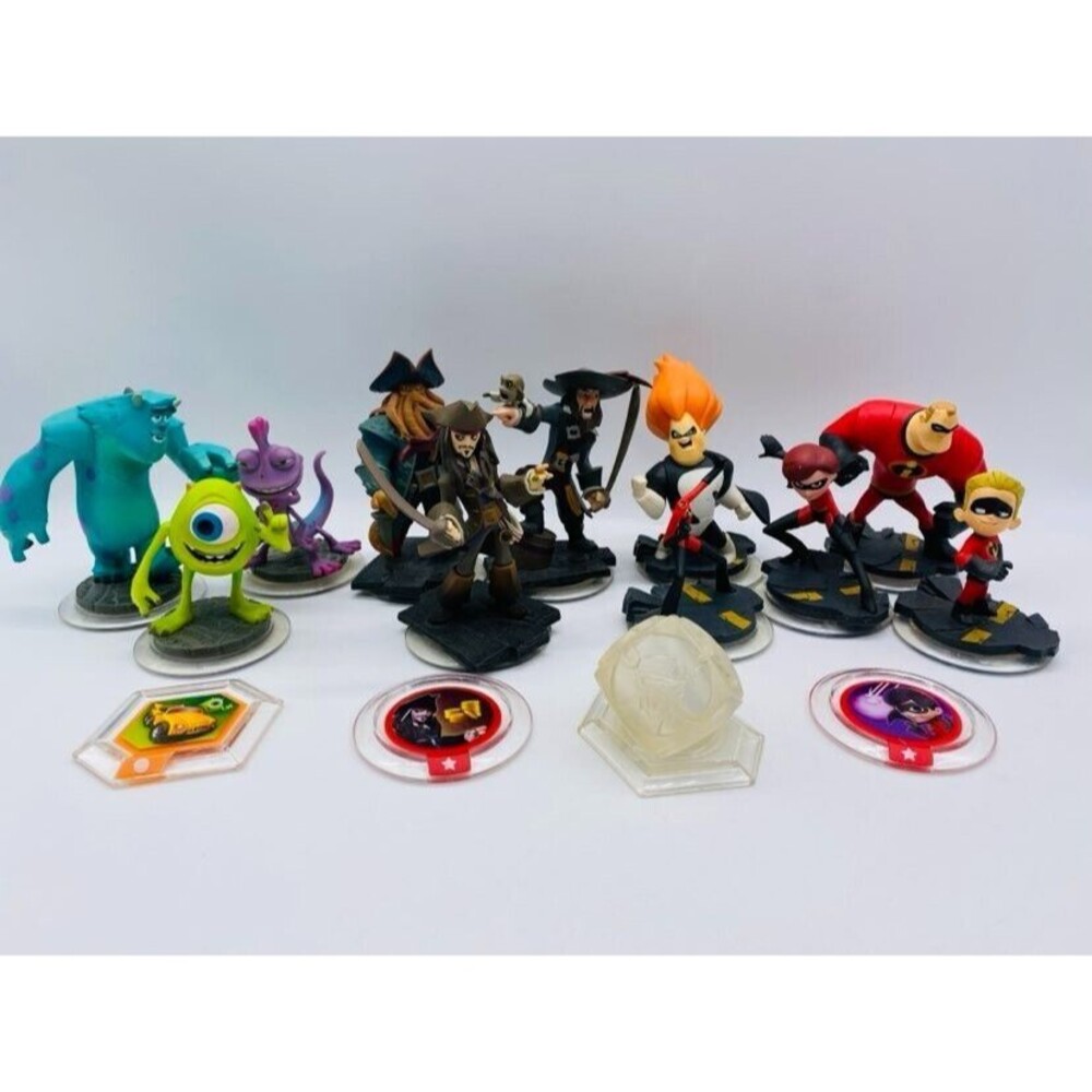 Disney Infinity Lot of Figures, Incredibles, Pirates of Caribbean, Monsters Inc.